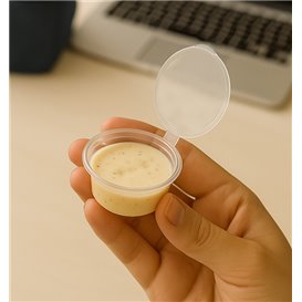 Pojemnik PP na Sos Okrągły z Pokrywka 30ml (100 Sztuk)