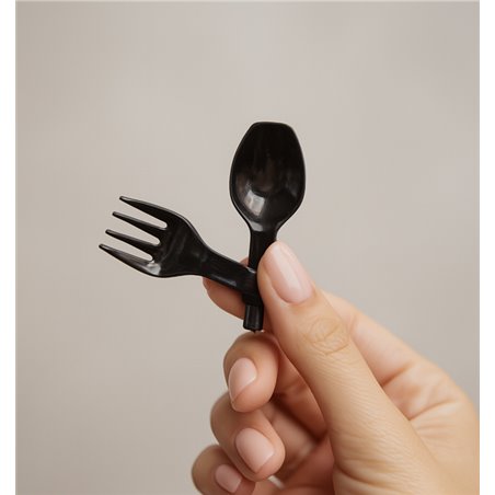 Czarny spork dla gastronomii