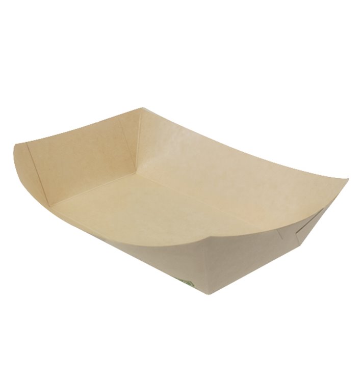 Tacka z Papieru Bambusowego Kraft 700ml 20,5x15x5,2cm (500 Sztuk)