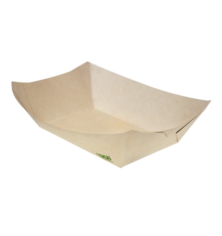 Tacka z Papieru Bambusowego Kraft 350ml 16,5x12x4,4cm (1000 Sztuk)