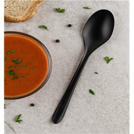Łyżka Wielokrotnego Użytku z PP Czarna 15cm (50 Sztuk)