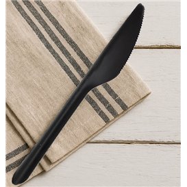 Nóż Wielokrotnego Użytku z PP Czarny 17,8cm (50 Sztuk)