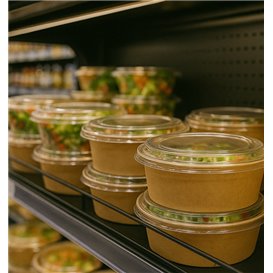 Miski Kraft-Kraft z pokrywą PET 750ml Ø15cm (250 Sztuk)