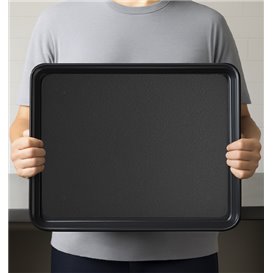 Taca Plastikowa Czarna "Tray" PS 50x37cm (24 Sztuk)