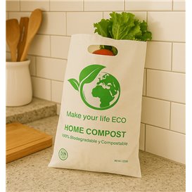 Worki Plastikowe z Wyciętym Uchwytem Bio Home Compost 20x33cm 20µm (100 Sztuk)