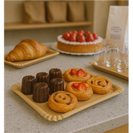 Taca Papierowa Kraft Prostokątna 16x22 cm (100 Sztuk)