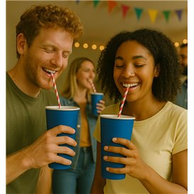Kubek kartonowy „Colours” Blue 600ml Ø9,4cm (320 Sztuk)