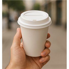 Wieczko Płaskie z Otworem PS do kubków papierowe 7Oz Ø7,2cm (100 Sztuk)