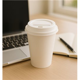 Wieczko Płaskie z Otworem PS do kubków papierowe 7Oz Ø7,2cm (2.000 Sztuk)