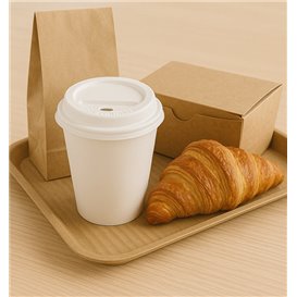 Wieczko Płaskie z Otworem PS do kubków papierowe 7Oz Ø7,2cm (2.000 Sztuk)