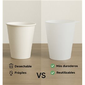 Kubki Wielokrotnego Użytku Durable PP z Pierścień Przezroczysty 400ml (14 Sztuk)