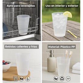 Kubki Wielokrotnego Użytku Durable PP z Pierścień Przezroczysty 400ml (14 Sztuk)