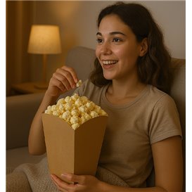 Pudełko na Popcorn Duży Kraft 150g 8,7x13x20,3cm (250 Sztuk)
