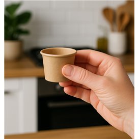 Pojemnik Papierowy na Sosy Kraft 30ml Ø4,3cm (50 sztuk)
