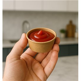 Pojemnik Papierowy na Sosy Kraft 50ml Ø6,3cm (1.000 Sztuk)
