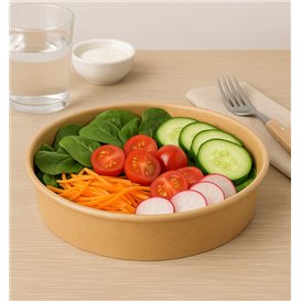 Pojemnik Papierowy Kraft-Kraft na Sałatkę 950ml Ø18,5cm (50 Sztuk)