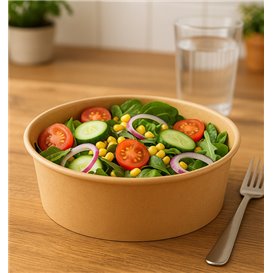 Pojemnik Papierowy Kraft-Kraft na Sałatkę 1.000ml Ø16,6cm (50 Sztuk)