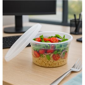 Pojemnik Plastikowy PP z Pokrywka Przezroczysty “Deli Range” 480ml (40 Sztuk)