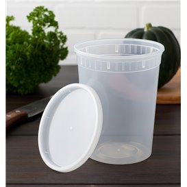Pojemnik Plastikowy PP z Pokrywka Przezroczysty “Deli Range” 960ml (40 Sztuk)
