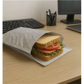 Torebka na Hamburgera Aluminiowa Tłuszczoodporna Srebrna 22,3+5x20cm (2000 Units)