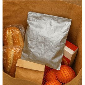 Torebka na Hamburgera Aluminiowa Tłuszczoodporna Srebrna 22,3+5x20cm (2000 Units)