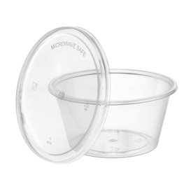 Pojemnik na Sosy PP Przezroczysty z pokrywką 60ml (1.000 Sztuk)