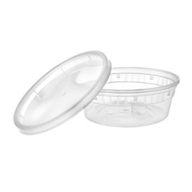 Pojemnik Plastikowy PP z Pokrywka Przezroczysty “Deli Range” 240ml (40 Sztuk)