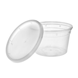 Pojemnik Plastikowy PP z Pokrywka Przezroczysty “Deli Range” 480ml (40 Sztuk)
