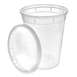 Pojemnik Plastikowy PP z Pokrywka Przezroczysty “Deli Range” 960ml (40 Sztuk)