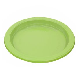 Talerz Plastikowe PS Wielokrotnego Użytku Płaski Limonkowym Ø220mm (300 Sztuk)