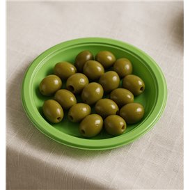 Talerz Plastikowe PS Wielokrotnego Użytku Płaski Limonkowym Ø165mm (25 Sztuk)