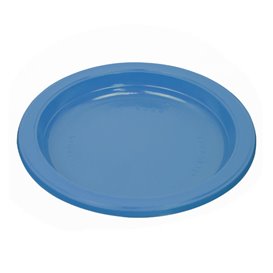 Talerz Plastikowe PS Wielokrotnego Użytku Płaski Niebieski Ciemny Ø220mm (25 Sztuk)