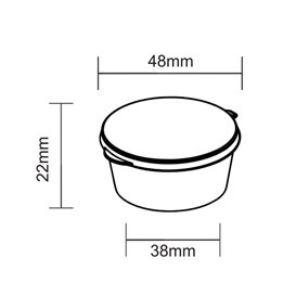 Pojemnik PP na Sos Okrągły z Pokrywka 30ml (100 Sztuk)