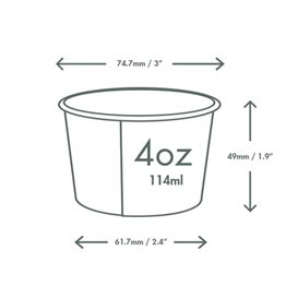 Pojemnik Papierowy na Lody 4Oz/114ml (1.000 Sztuk)