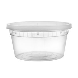 Pojemnik Plastikowy PP z Pokrywka Przezroczysty “Deli Range” 370ml (40 Sztuk)