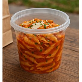 Pojemnik Plastikowy PP z Pokrywka Przezroczysty “Deli Range” 710ml (40 Sztuk)