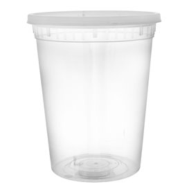 Pojemnik Plastikowy PP z Pokrywka Przezroczysty “Deli Range” 920ml (240 Sztuk)