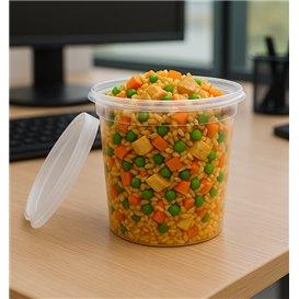 Pojemnik Plastikowy PP z Pokrywka Przezroczysty “Deli Range” 710ml (40 Sztuk)