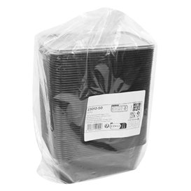 Pojemnik Plastikowy Prostokątny Czarny PP 750ml 17,6x12,4x6cm (50 Sztuk)