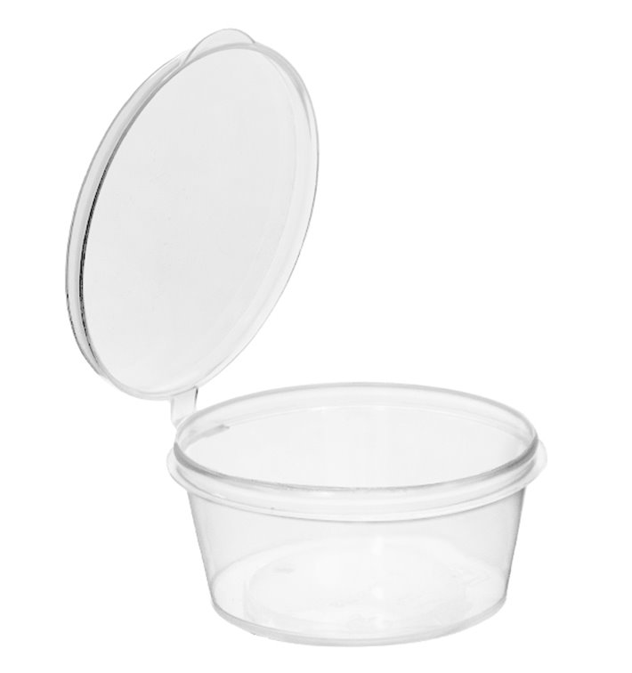 Pojemnik PP na Sos Okrągły z Pokrywka 30ml (100 Sztuk) Pojemnik PP na Sos Okrągły z Pokrywka 30ml (100 Sztuk)