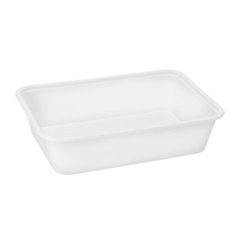 Pojemnik Plastikowy Prostokątny Biały PP 500ml 17,4x11,6x3,5cm (25 Sztuk)