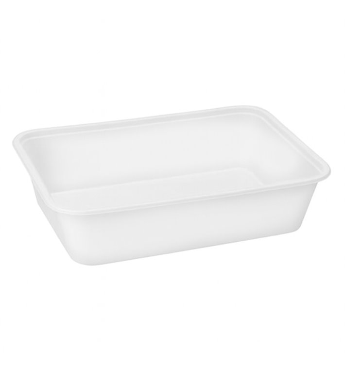 Pojemnik Plastikowy Prostokątny Biały PP 500ml 17,4x11,6x3,5cm (25 Sztuk)