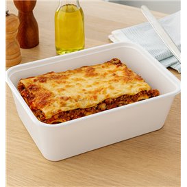 Pojemnik Plastikowy Prostokątny Biały PP 750ml 17x11,5x6,4cm (25 Sztuk)
