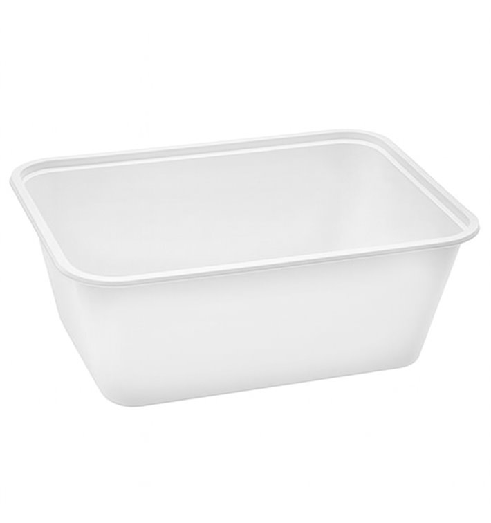 Pojemnik Plastikowy Prostokątny Biały PP 1.000ml 17x11,5x8,2cm (25 Sztuk)