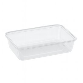 Pojemnik Plastikowy Prostokątny Przezroczysty PP 500ml 17,4x11,6x3,5cm (500 Sztuk)