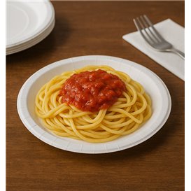 Talerz Papierowy Okrągły Odporne na Tłuszcz Biały Ø18cm 220g/m² (50 Sztuk)