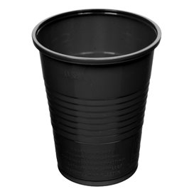 Kubki Plastikowe PS Czarni 200ml Ø7cm (25 Sztuk)