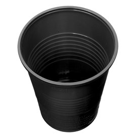 Kubki Plastikowe PS Czarni 200ml Ø7cm (25 Sztuk)