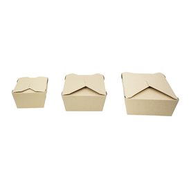 Pudełko z Papieru Bambusowego Kraft 16x14x6,5cm 1800ml (50 Sztuk)