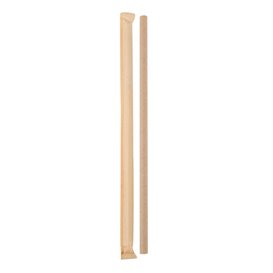 Słomki Papier Prosta Pakowany w folię Kraft Ø0,8x23 cm (6000 Sztuk)